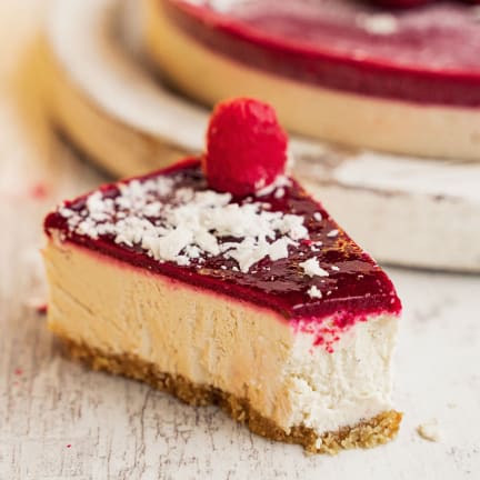 Cheesecake cu vanilie și zmeură